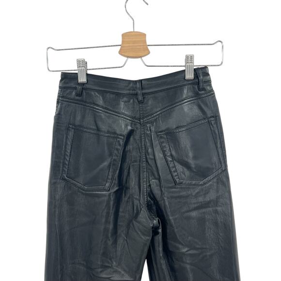 Aritzia Wilfred The Melina Pant Faux Vegan Leather High Waist Black Size 0 - Picture 9 of 13